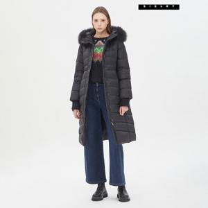 [시슬리] 모나미 폭스퍼 슬림 롱 패딩 SAPDC8461_BK