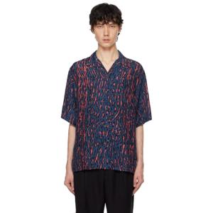 25 SS 와코마리아 남성 네이비 레오파드 셔츠 242948M192004