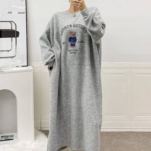 [아이우먼] 포근베어오버골롱원피스 MAT553M412 빅사이즈