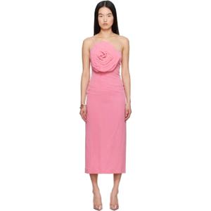 25 SS 블루마린 여성 핑크 쉬스 미디 드레스 251901F054006