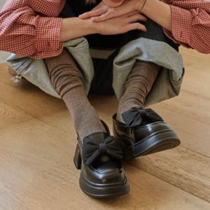 [스퍼]Roven Bigbow Flatform Loafer -UA9050 (2color)