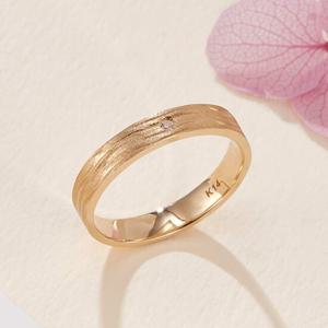 [비앤비골드] 14K 웨이브 우드컷 큐빅 남성 반지 RCM41067