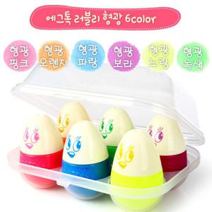 [에그톡] 러블리 형광 6색 유아물감
