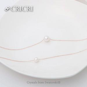 [CRICRI] 14K 로즈골드 진주목걸이 41cm [기본형]