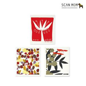 스웨덴행주[스칸맘] 가을 3종세트 (블랙여우,사과나무,하얀꽃)