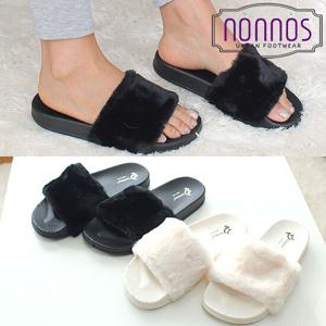 [논노스/nonnos] 퍼 삼선 패션 실내 슬리퍼 (WV-2801)