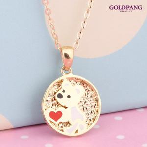 골드팡 14k 하트곰 미아방지 목걸이