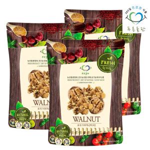 푸른들판 미국산 무염 호두 생호두 견과류 500gx3봉 반태 깐호두