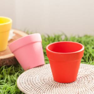 [3+1] 토분 토기 원형 화분 컬러 중 8x7cm 3컬러 조화꽃 전용 다육 인테리어 장식 소품 원예