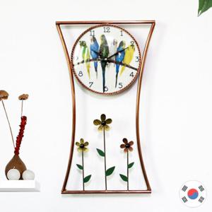 플라워 앵무새 동공예품 벽시계 HBC-106