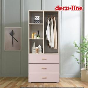 데코라인 코넬 비비 800 3단서랍 오픈형 옷장 DKN018C (착불)