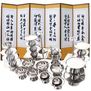 [남원공방] 스텐 제기 세트 간소 DG 27P + 제사병풍