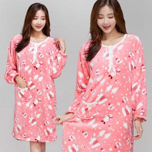 이라인 인조밍크 캔디곰 원피스 수면잠옷