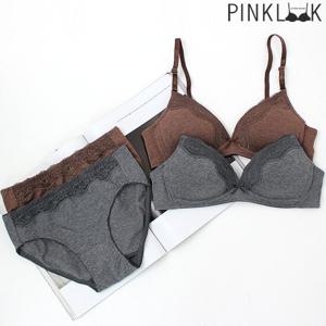 [핑크룩] 버블티 노와이어코튼 브라팬티 4종세트