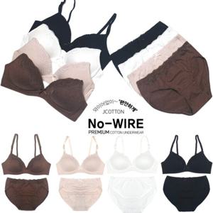 노와이어 코튼 브라팬티세트(AB컵) 여성속옷 속옷세트