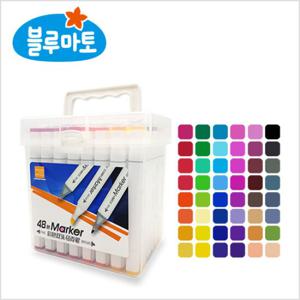 [블루마토] 스탠드 유성 마카펜 사인펜 48색(TMP013)