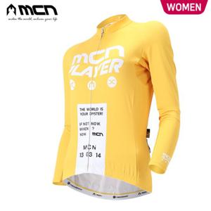 MCN 여성 자전거져지 크롬옐로우 긴팔져지 자전거의류