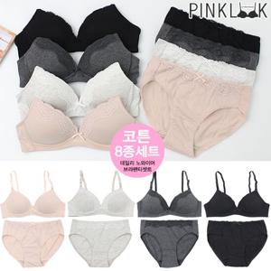 [핑크룩] 면브라팬티/여성속옷/순면코튼/면속옷8종세트