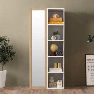 아씨방가구 레티 80cm 수납거울+오픈선반 옷장