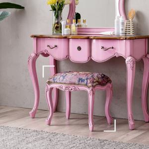 [퍼니프랑] 수입 엔틱가구 RG 22 사각 핑크 화장대 스툴