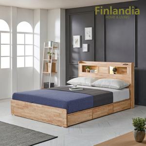 핀란디아 네이쳐 수납LED 침대 Q+본넬매트리스