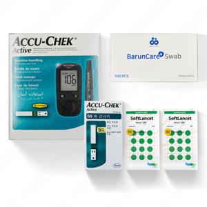 아큐첵 액티브 혈당측정기+시험지50매+호환침 100매+솜100매