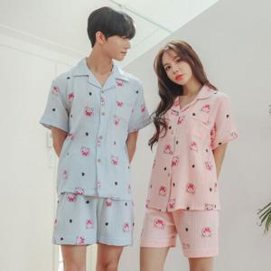 꿀꿀이 요루면 투피스 커플추천 반팔 여름파자마 잠옷 상하세트