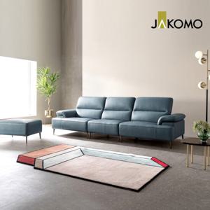 [자코모] 바네사 4인 천연면피 소가죽 소파+스툴