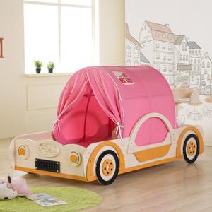 키즈돔 에프원 원목 자동차 싱글침대(오렌지) / 라텍스매트 포함