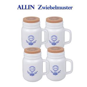 알린 쯔비벨 세라믹뚜껑머그잔 450ML 8P 알린코르크컵받침4P증정