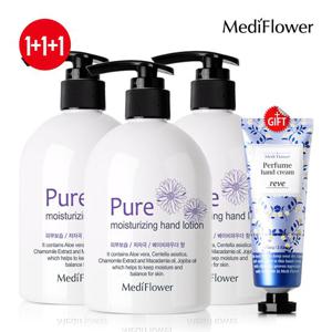 [메디플라워]퓨어 모이스처라이징 핸드로션 400mlx3+퍼퓸핸드크림 증정