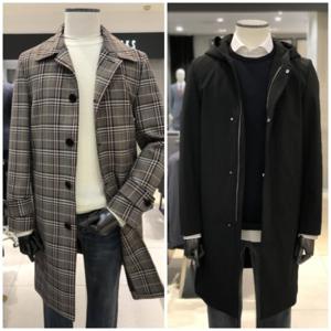 [지이크]체크 맥코트 블랙 후드 트렌치 코트 2종 택1 PYN7300
