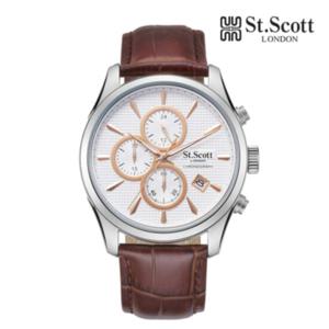 세인트스코트 크로노그래프 남성 가죽시계 ST3054L-SSC