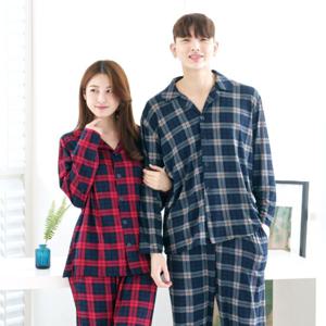 커플잠옷 소프트 울트라스판 남여 타탄체크파자마