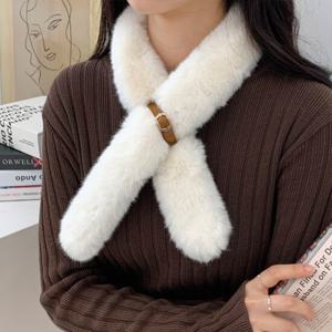 보송 벨트 페이크 밍크 퍼 머플러 털 여성 목도리 bg4022