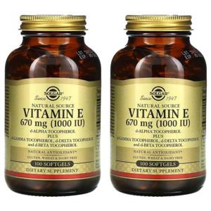 Solgar 솔가 네츄럴소스 비타민E 1000IU 100소프트젤 2팩