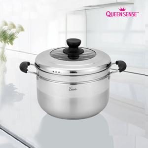 퀸센스 H인덕션 스텐레스 스팀쿠커 찜기 찜솥 냄비 28cm