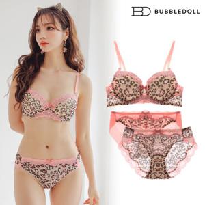 헤이글 핑크 와이어 브라1+팬티2 속옷세트