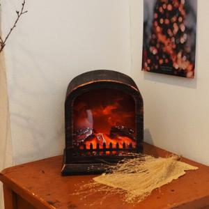 장작 무드등 LED 불타는 모닥불 조명 집에서 불멍 벽난로 가로형