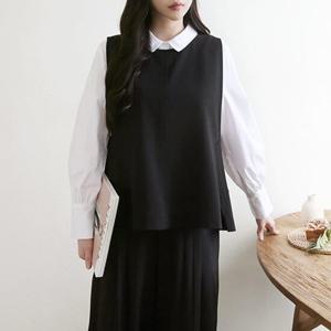 여자 트임 베이직 A라인 심플 정장 조끼