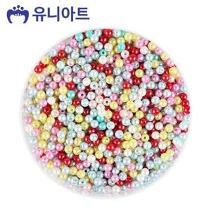 유니아트 칼라 진주 5mm 비즈 미술 공예 공작 재료