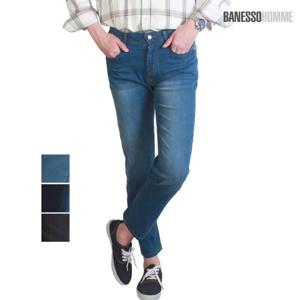 [BANESSOHomme] 매직 밴딩 스트레이트 청바지 WSPT60
