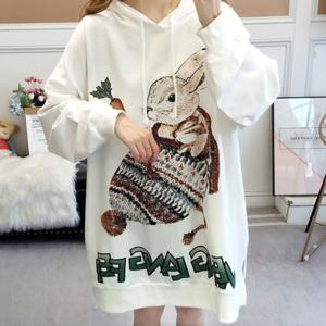 롱후드티 롱원피스 마담 홈웨어 박시한 스타일 루즈핏 티셔츠