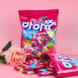 크라운 마이쮸 284g 딸기+복숭아 x 2봉 /학교 어린이집 간식