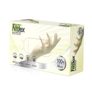 니트렉스 라텍스장갑 아이보리 100매 식품 위생 요리 라텍스