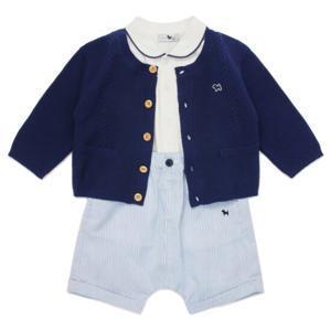 블루독베이비 10 봄신상25SS(NY) 가디건 서스펜더 팬츠 3SET (45113611030)