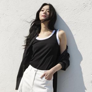 아뜰리에마졸리 25SS 에센셜 코튼 슬리브리스 탑 4종