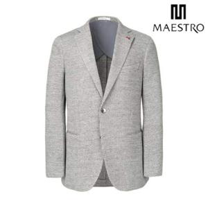 [마에스트로] [LORO PIANA 원단] 라이트그레이 투톤짜임 울실크린넨 자켓 (MAJA5A071G1)