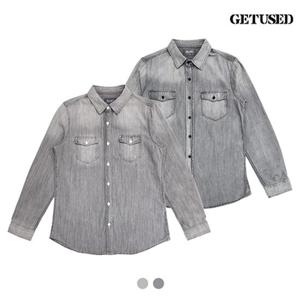 [겟유즈드]유니)아웃포켓 워싱 데님셔츠 (FGJSCSA701P