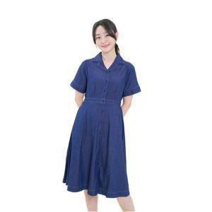 [올리비아하슬러] 세일러 카라 데님 롱원피스 _OHDMOP103